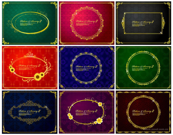 Golden Border shading vector