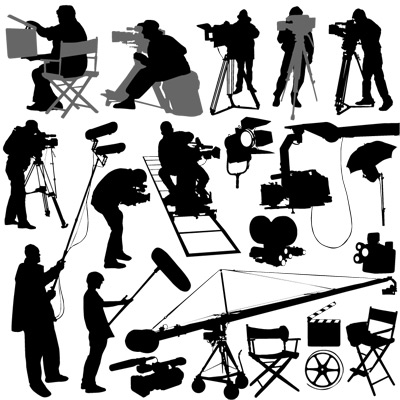 Film elements with People vector graphic