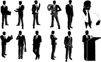 Male managers design elements vector