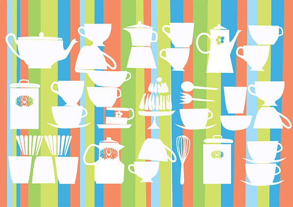 vertical stripes background The teapot egg beater cups 