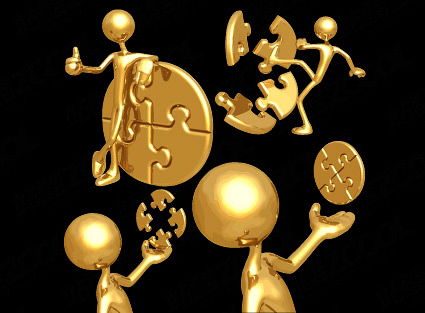 3D golden People vector