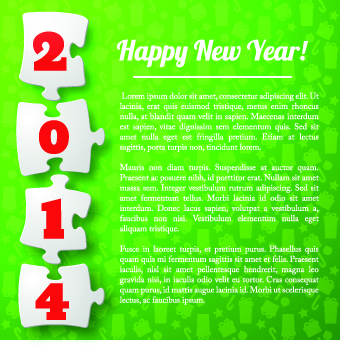 2014 New Year poster background vector design 01