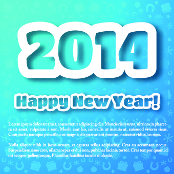 2014 New Year poster background vector design 04