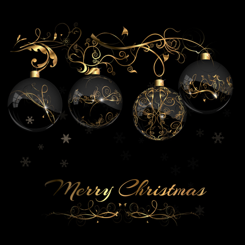 glass christmas black background baubles background 2015 