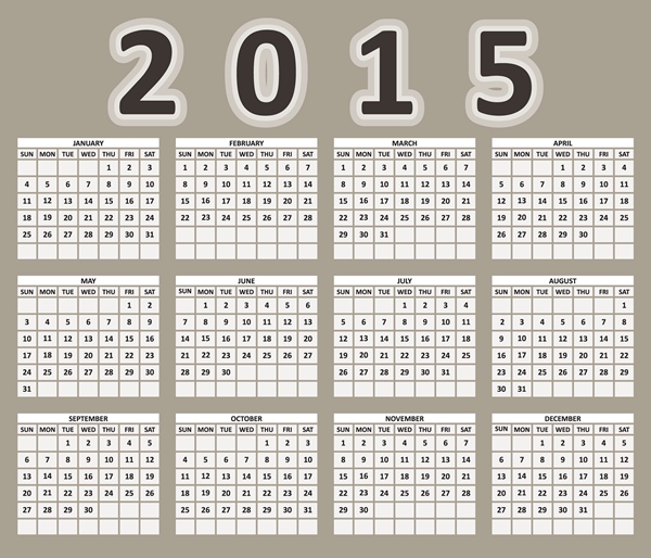 2015 grid calendar creative design vector 01