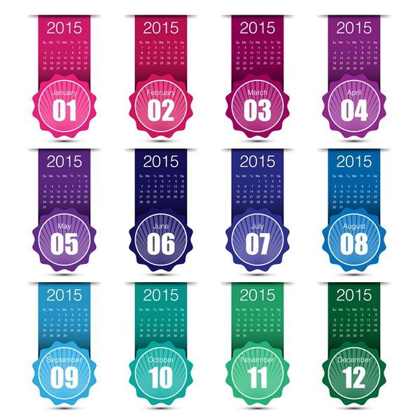 grid creative calendar 2015 