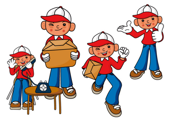Elements of courier characters Vector