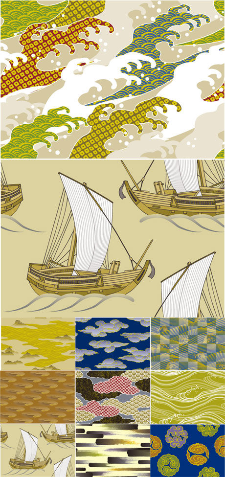 pattern Japanese style background material and wind 