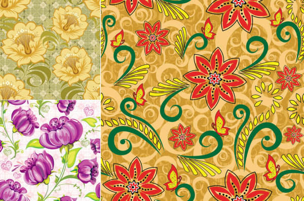 Retro flower backgrounds vector