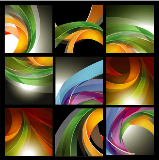Colorful ribbons background vector material