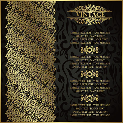 Vintage seamless background vector 03