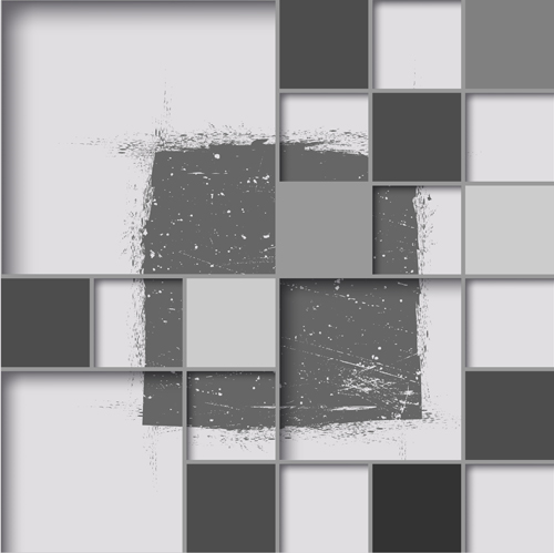 3D square abstract background vector material 01