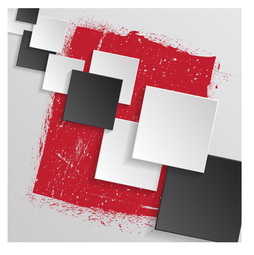 3D square abstract background vector material 02