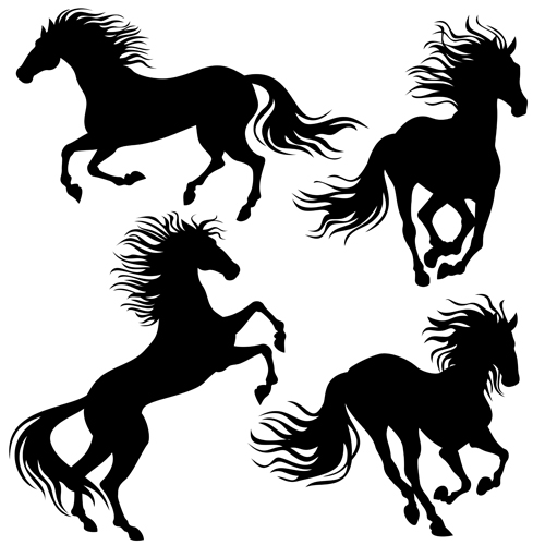 silhouette running horse 