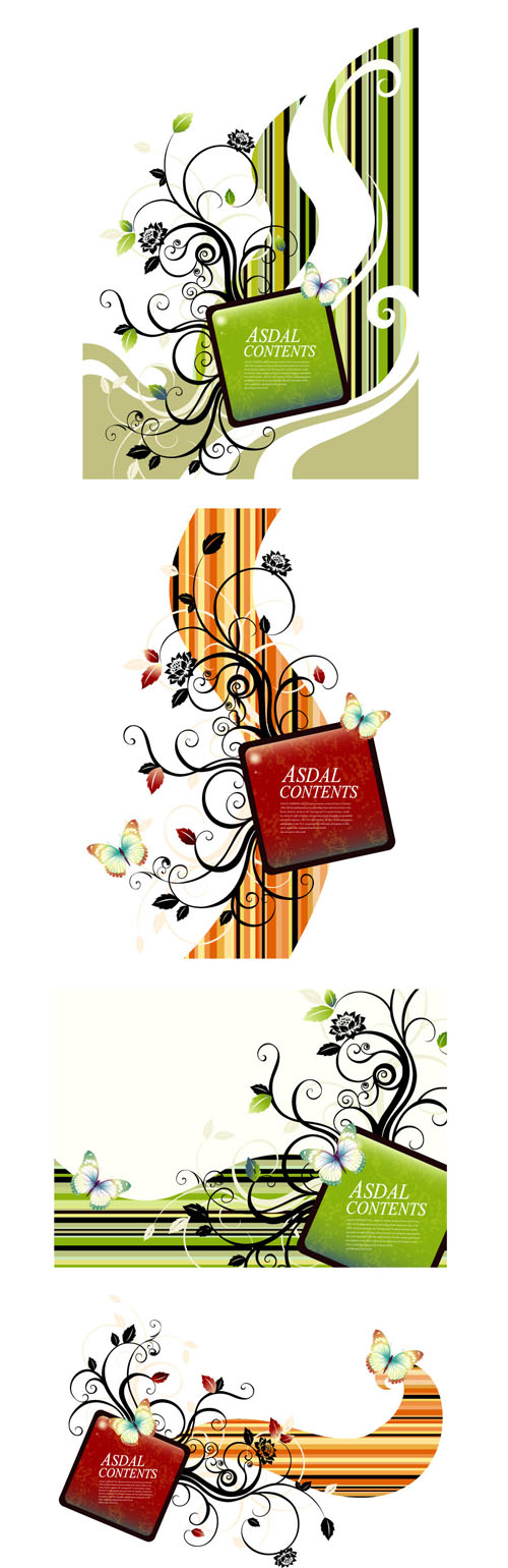 Abstract floral modern background art 02