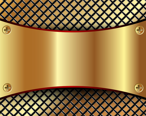 Abstract metallic golden background vector 02
