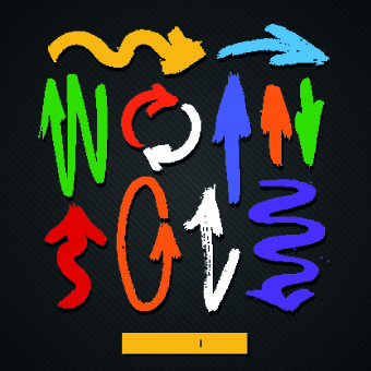Hand drawn colored arrows vector 01