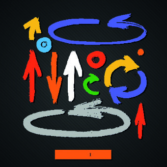Hand drawn colored arrows vector 03