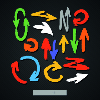 Hand drawn colored arrows vector 04