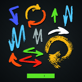 Hand drawn colored arrows vector 05