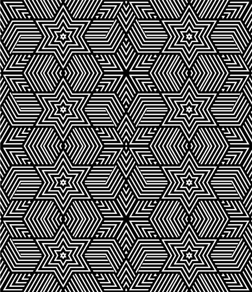 Black with white abstract seamless pattern vector set 04