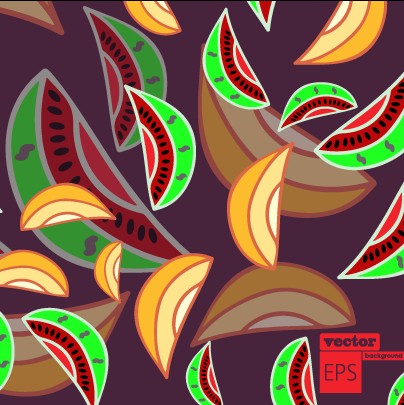 Cartoon food pattern design vector 02