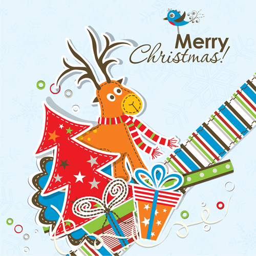 stickers greeting christmas card 