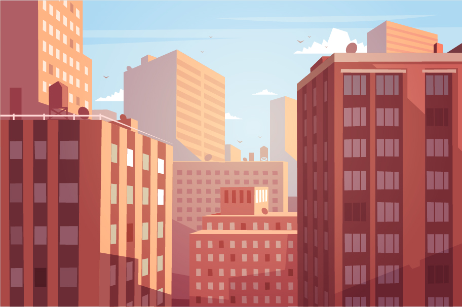 City skyscrapers design material vector 02