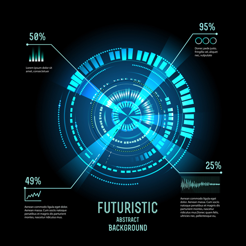 Concept futuristic Interfaces template background vector 01
