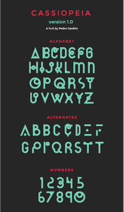 Creative cassiopeia text design vector