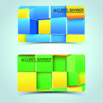 cubes colored card banner 
