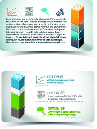 Colored Cubes banner card design vector 05