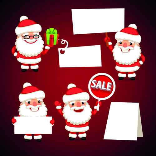 Cute santa material vector set 03