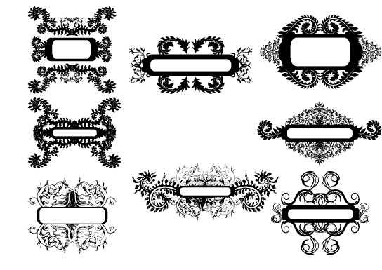 loral design pack vector material 04 Decorative floral design pack vector material 04