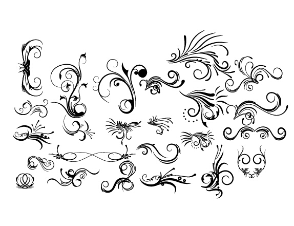 loral design pack vector material 07 Decorative floral design pack vector material 07
