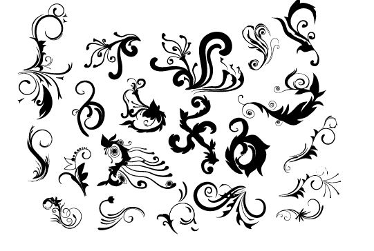 loral design pack vector material 08 Decorative floral design pack vector material 08