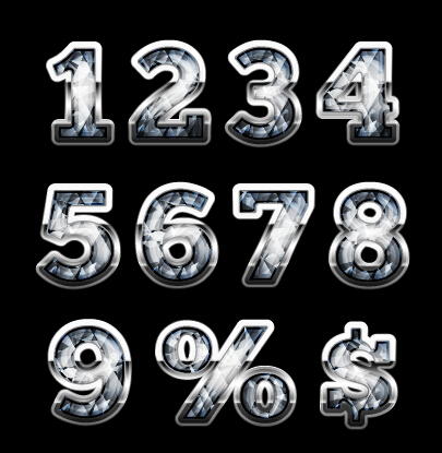symbol styles numbers diamond 