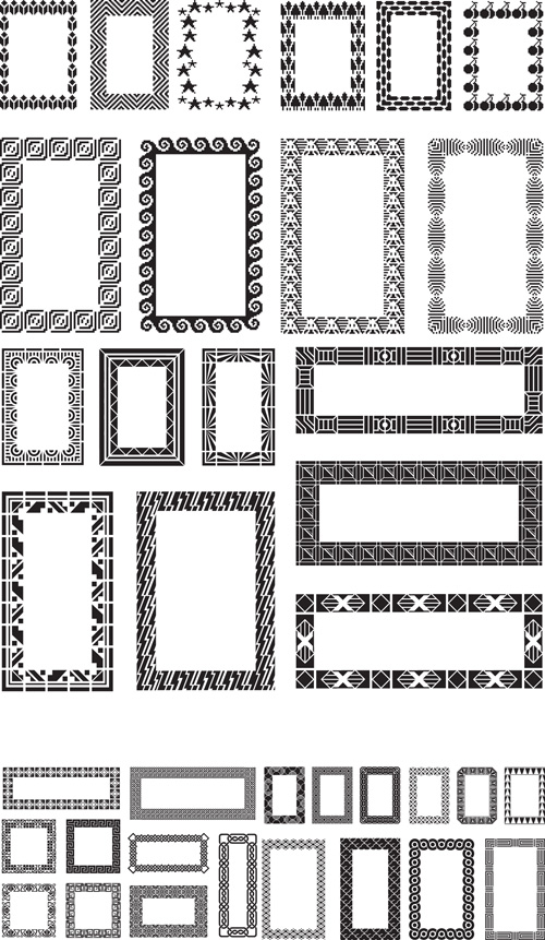 Different black frames vector set