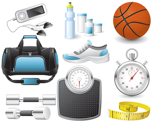 sports equipment sports icons different 
