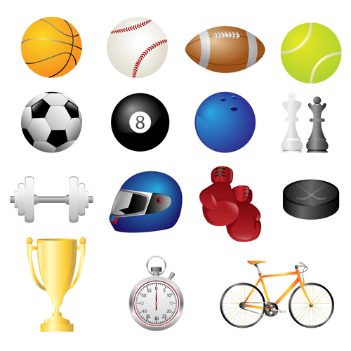 sports equipment sports icons equipment different 