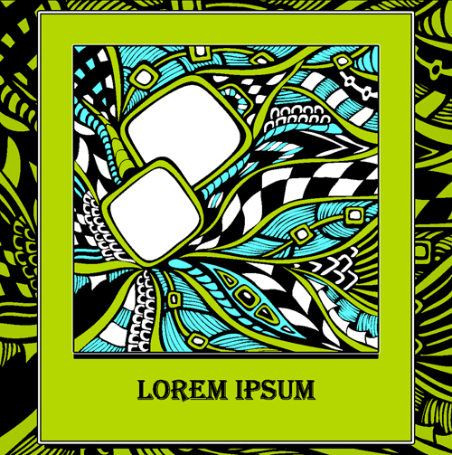 Doodle pattern abstract art background vector 08