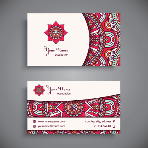 ethnic decorative card vector business cards 