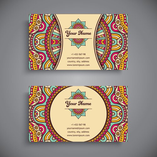ethnic elements decorative card vector business 