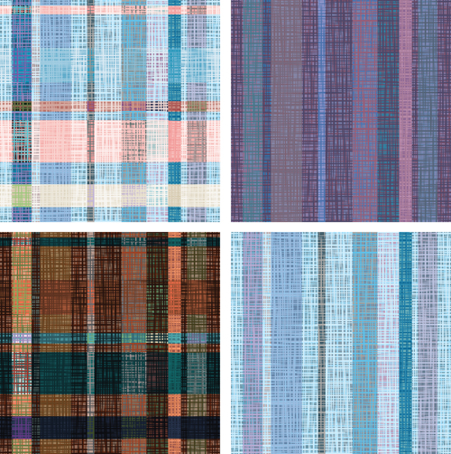 Fabric seamless patterns design set 01