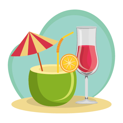 Flat styles summer holiday vintage background vector 02