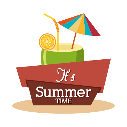 Flat styles summer holiday vintage background vector 04