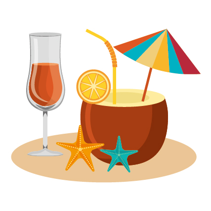 Flat styles summer holiday vintage background vector 10