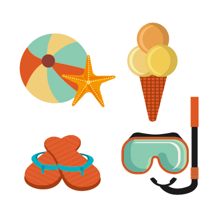 Flat styles summer holiday vintage background vector 13
