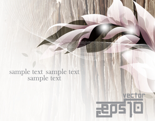 Glossy abstract background with floral vector