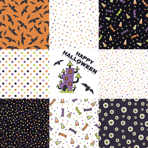 Halloween pattern vector seamless material 06